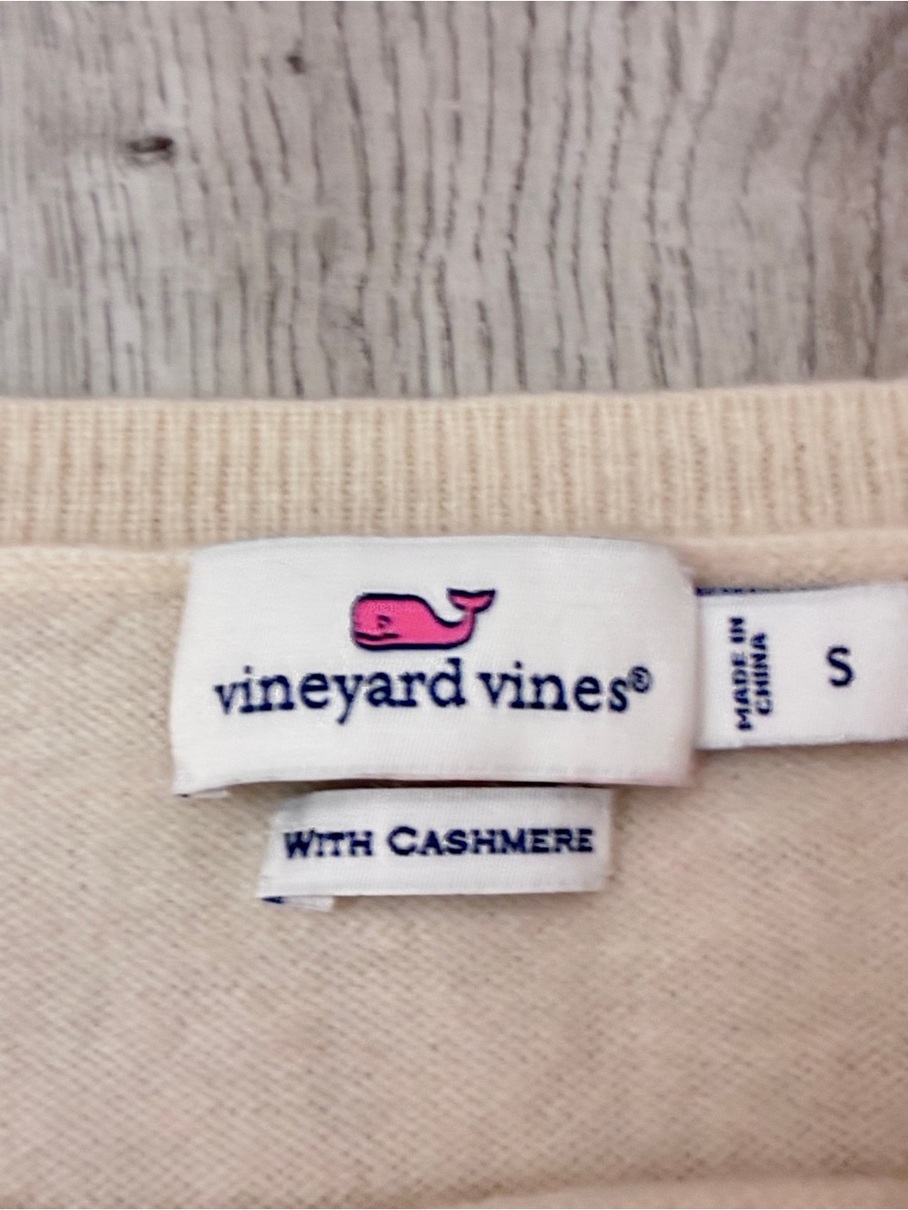 Vineyard Vines Wool Cashmere Striped Sweater Ivory Raspberry Pink Size Small - Picture 5 of 10
